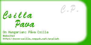 csilla pava business card